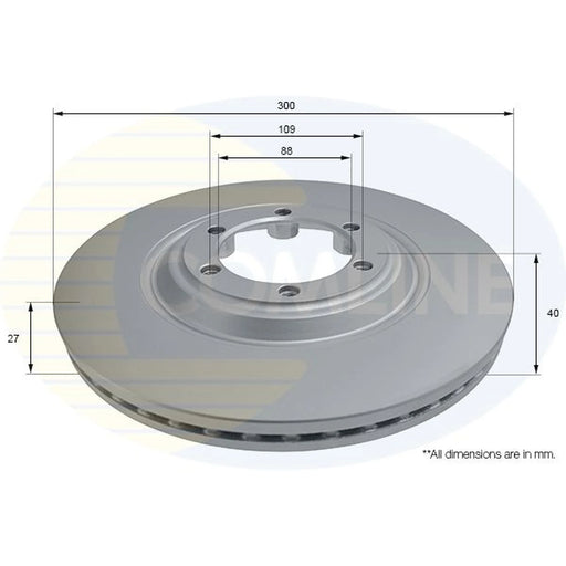 Comline 2 x Internally Vented Front Brake Discs ADC2821V