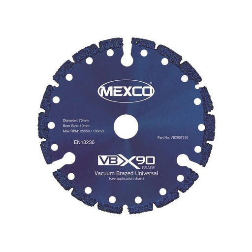 MEXCO VBX90 Grade Universal Diamond Blade 75 x 10mm - VBX907510