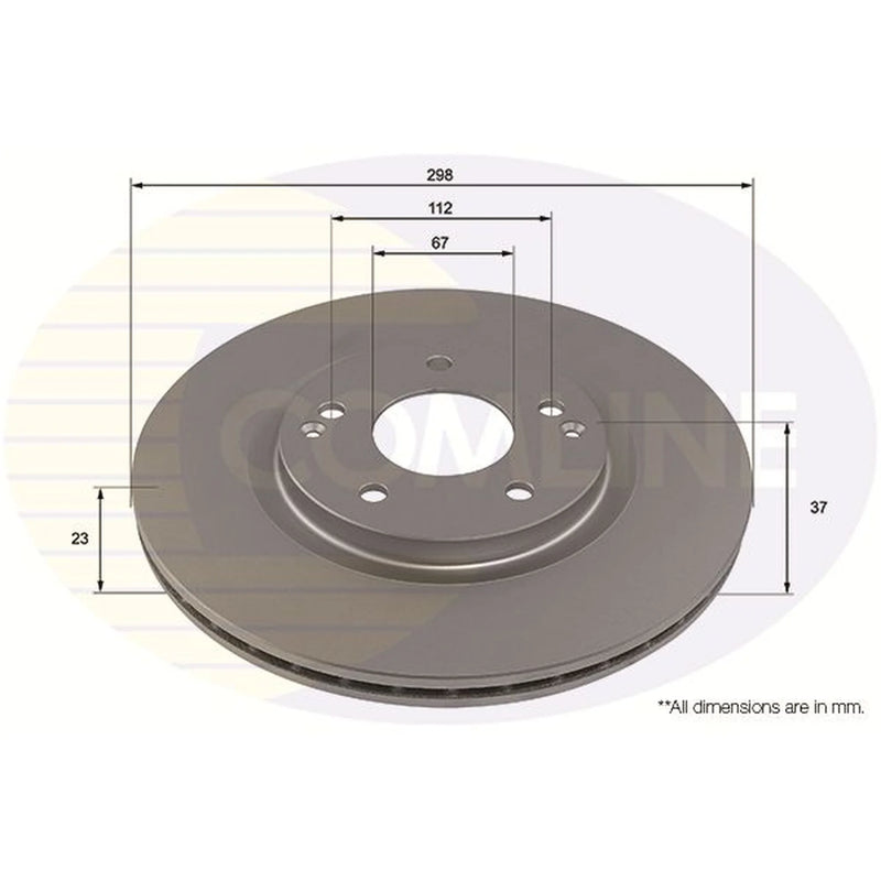 Comline 2 x Internally Vented Front Brake Discs ADC2954V