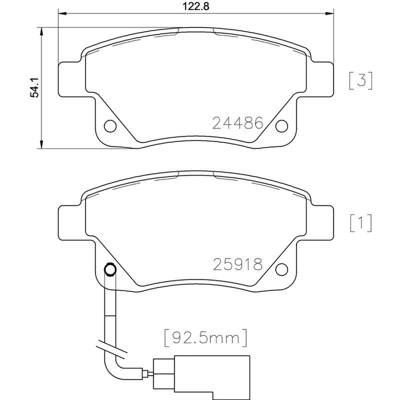 Brembo 4 x Rear Brake Pad Set P24066