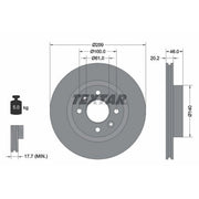 Textar 2 x Vented Front Brake Discs 92036400