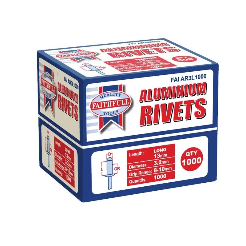 Faithfull Aluminium Rivets 3.2 x 13mm Long Bulk Pack of 1000 - FAIAR3L1000