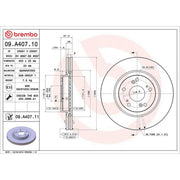 Brembo 2 x Internally Vented Front Brake Discs 09.A407.11