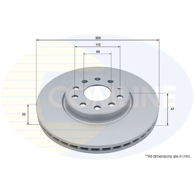 Comline 2 x Internally Vented Front Brake Discs ADC5309V