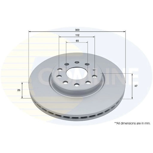 Comline 2 x Internally Vented Front Brake Discs ADC5309V