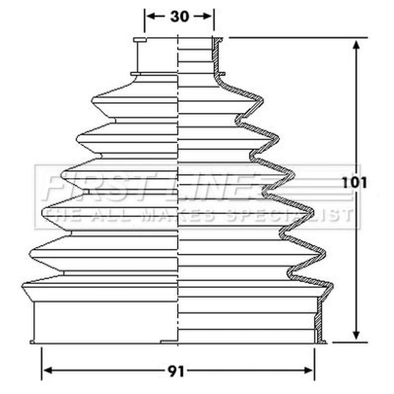 First Line Drive Shaft Bellow Kit Rear Left Thermoplast FCB6194