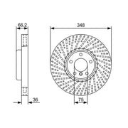 Bosch 2 x Vented Brake Discs 0 986 479 W19
