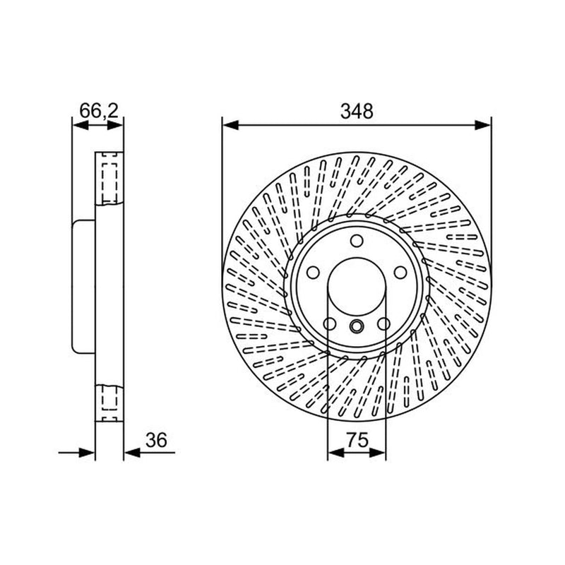 Bosch 2 x Vented Brake Discs 0 986 479 W19