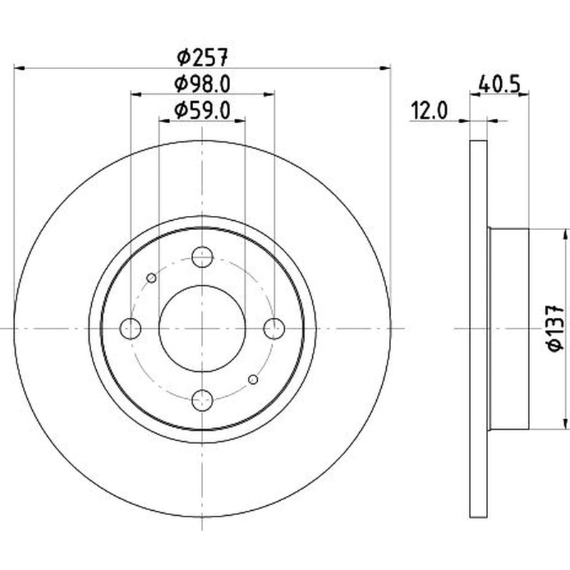 DON 2 x Solid Front Brake Discs PCD14462