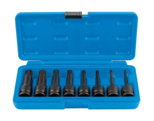 Laser Tools Long Impact Tamperproof Spline Socket Bit Set 1/2"D 8pc - PL