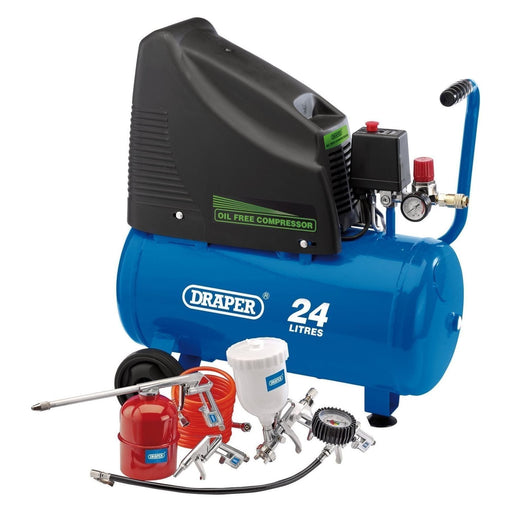 Draper 230V Oil Free Compressor and Air Tool Kit 90126 Draper  - Town Parts