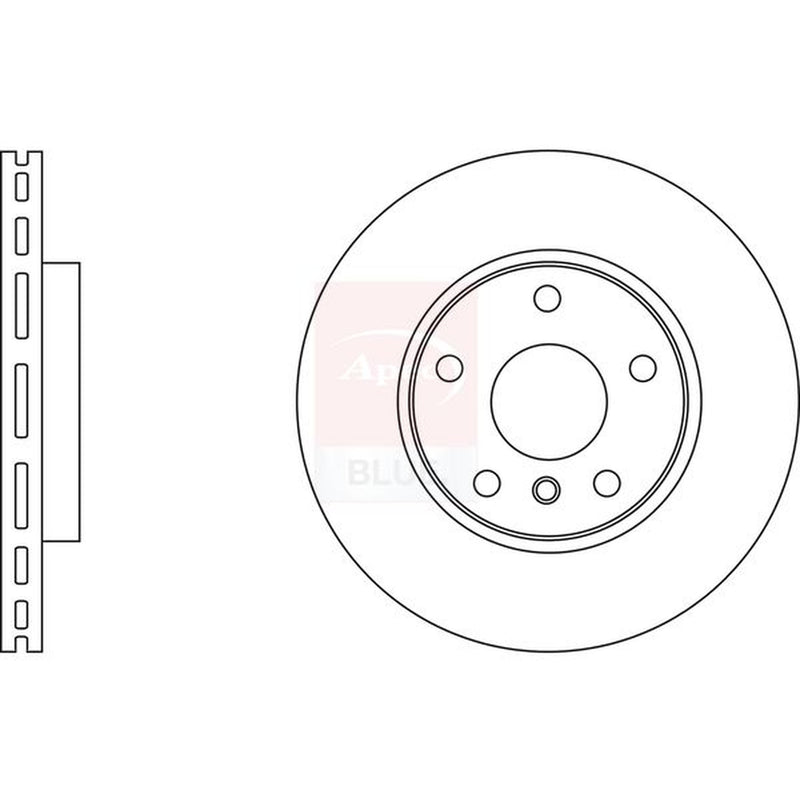 Apec 2 x Vented Front Brake Discs SDK6748