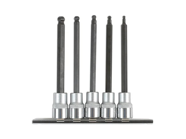 Laser Tools Long Ball End Hex Socket Bit Set 3/8"D 5pc - PL