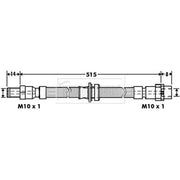 Borg & Beck Brake Hydraulic Hose Line Rear Left BBH7396