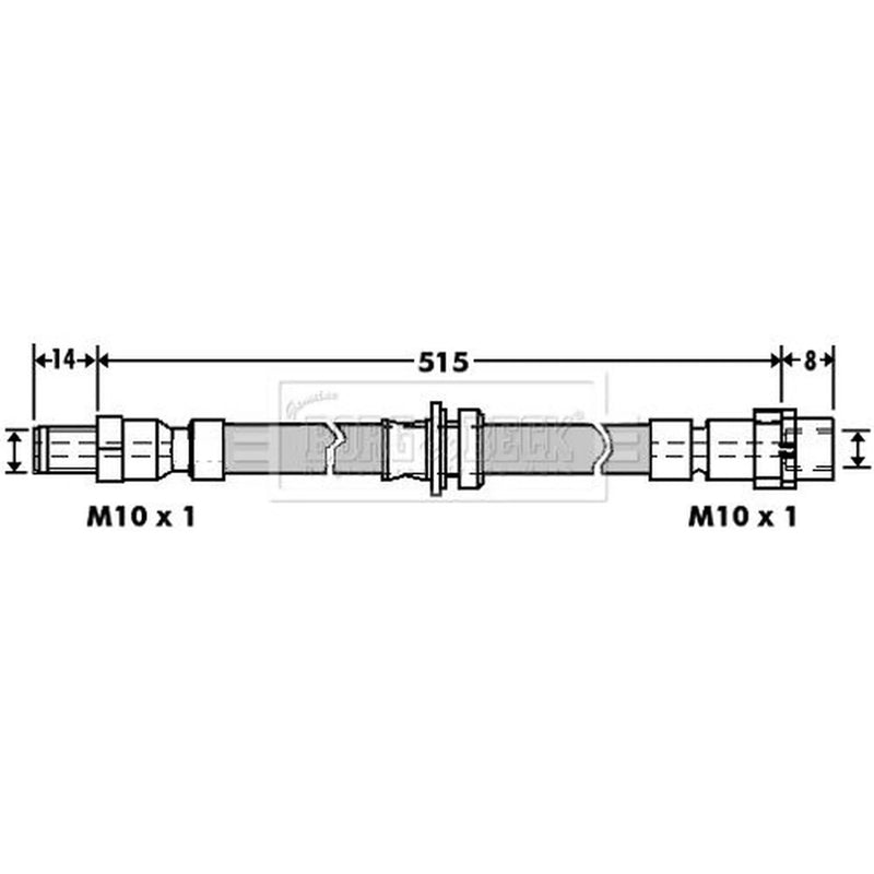 Borg & Beck Brake Hydraulic Hose Line Rear Left BBH7396