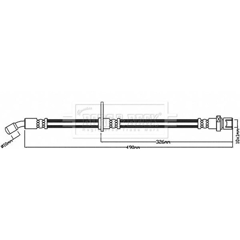 Borg & Beck Brake Hydraulic Hose Line Right BBH8250