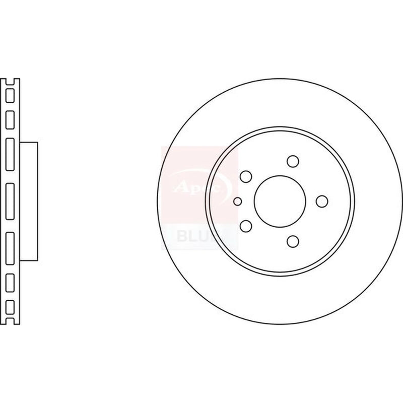 Apec 2 x Vented Front Brake Discs SDK6172