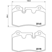 Brembo 4 x Rear Brake Pad Set P02003