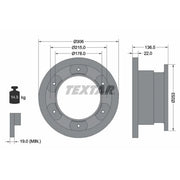 Textar 2 x Solid Rear Brake Discs 93127300
