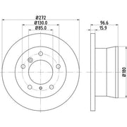 DON 2 x Solid Rear Brake Discs PCD18302