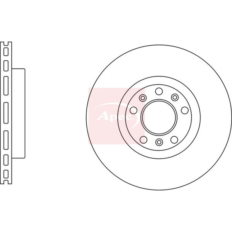 Apec 2 x Vented Front Brake Discs DSK3130