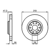 Bosch 2 x Front Brake Discs 0 986 478 669
