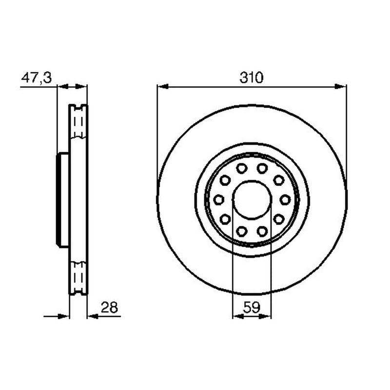 Bosch 2 x Front Brake Discs 0 986 478 669
