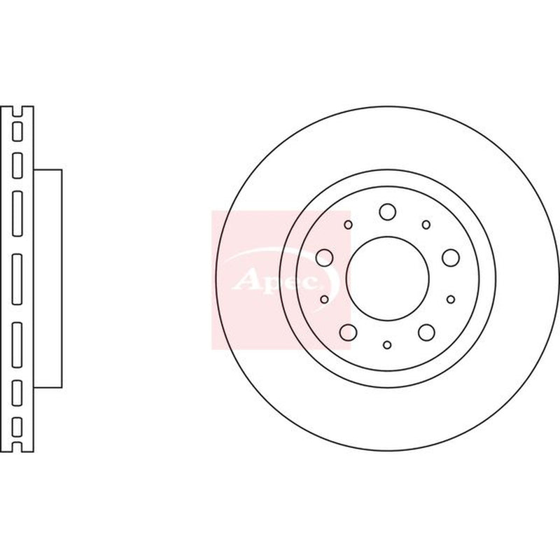 Apec 2 x Vented Front Brake Discs DSK530