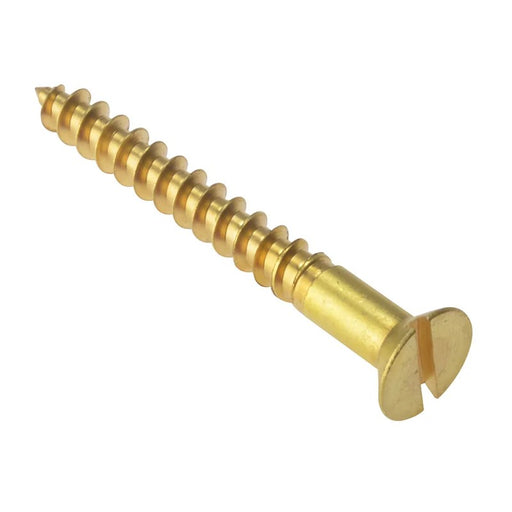 ForgeFix Wood Screw Slotted CSK Solid Brass 3in x 10 Box 100 - CSK310BR