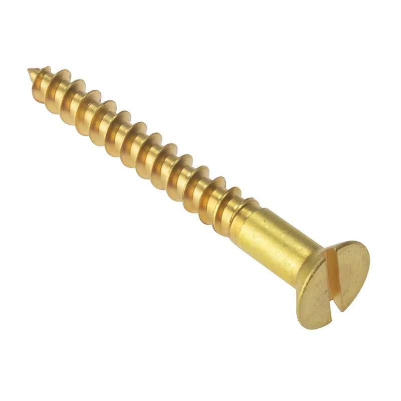 ForgeFix Wood Screw Slotted CSK Solid Brass 1.3/4in x 10 Box 200 - CSK13410BR