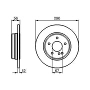 Bosch 2 x Solid Rear Brake Discs 0 986 478 899