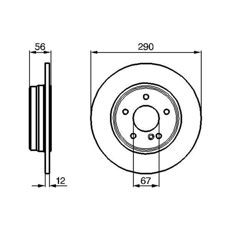 Bosch 2 x Solid Rear Brake Discs 0 986 478 899