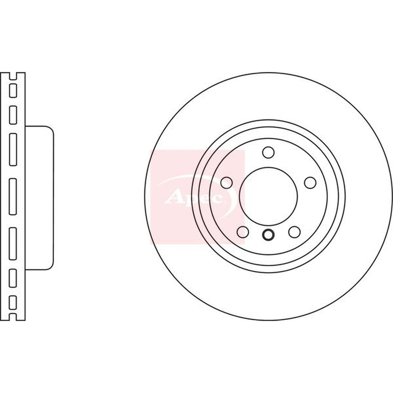 Apec 2 x Vented Front Brake Discs DSK2848