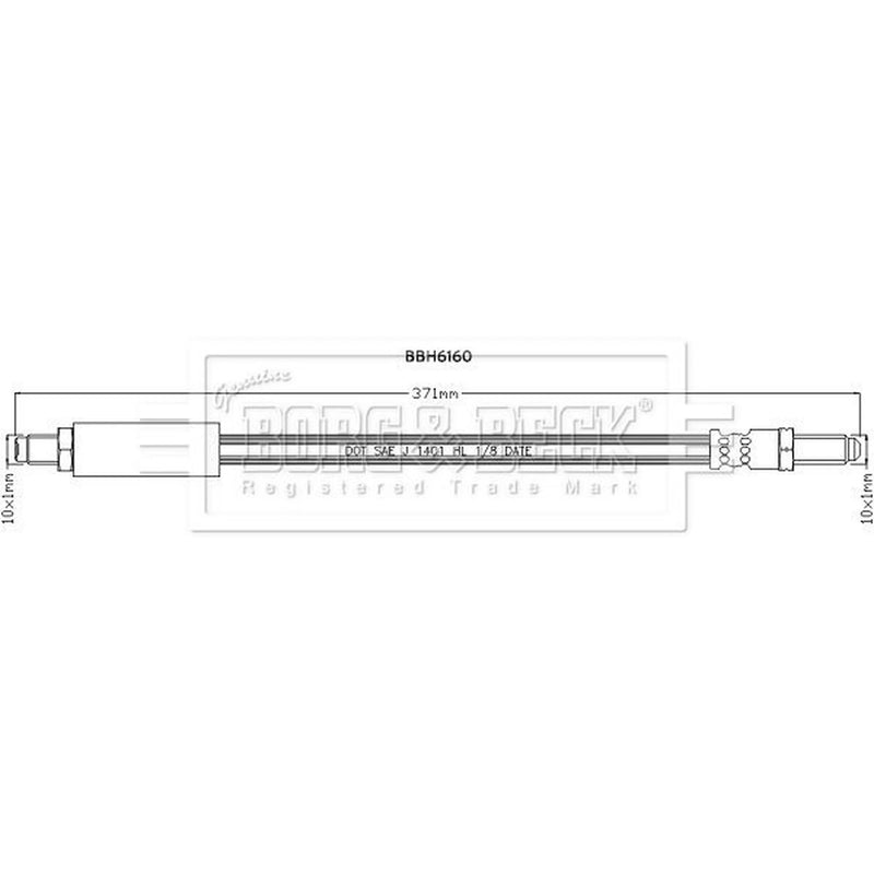 Borg & Beck Brake Hydraulic Hose Line Right BBH6160