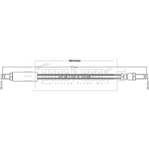 Borg & Beck Brake Hydraulic Hose Line Right BBH6160