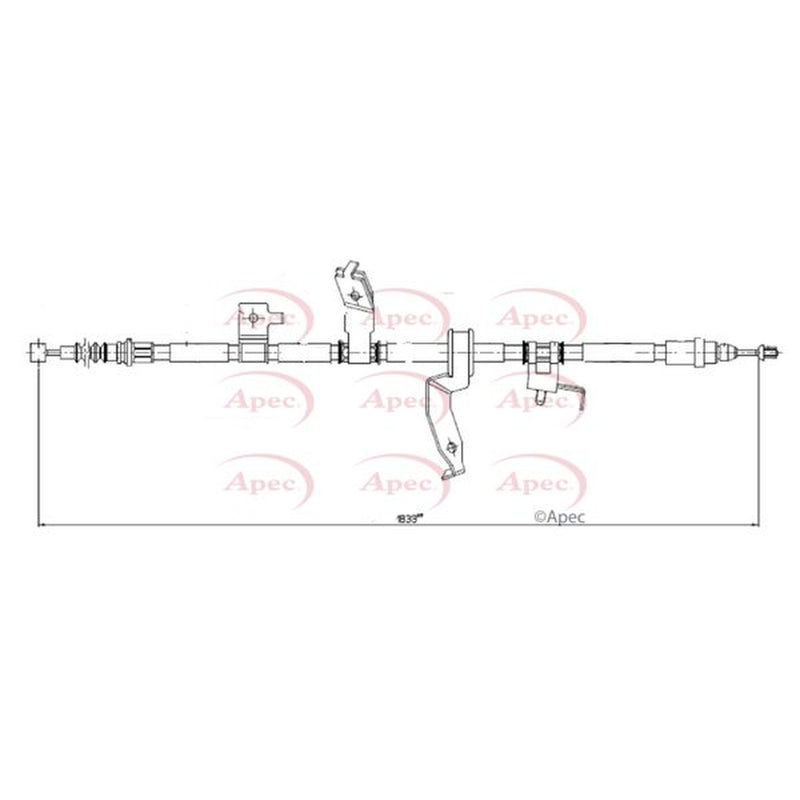 Apec Handbrake Cable Left Rear CAB1635