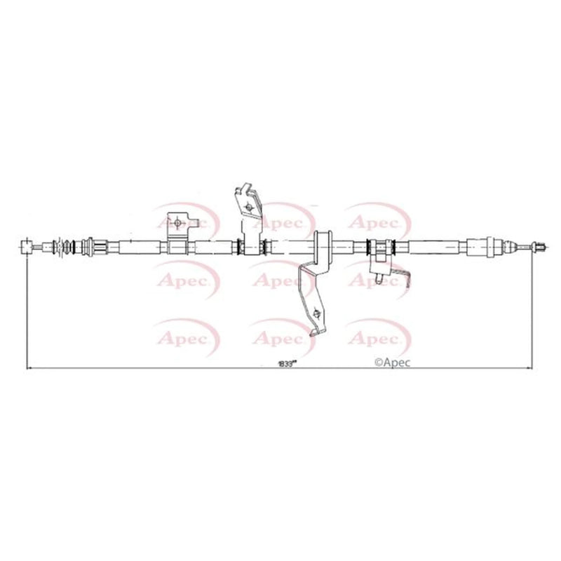 Apec Handbrake Cable Left Rear CAB1635