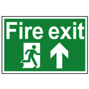 Scan Fire Exit Running Man Arrow Up - PVC Sign 300 x 200mm - 1505