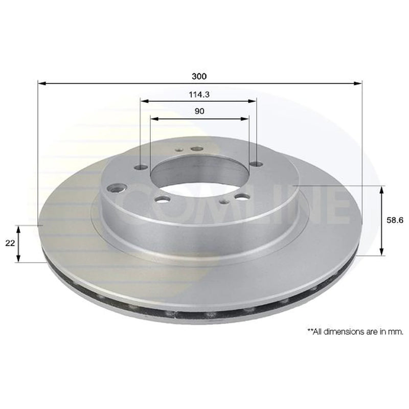Comline 2 x Internally Vented Rear Brake Discs ADC0358V