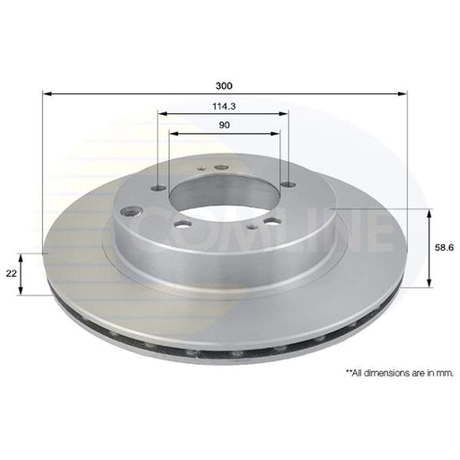 Comline 2 x Internally Vented Rear Brake Discs ADC0358V