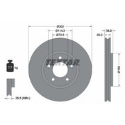 Textar 2 x Front Brake Discs 92108200