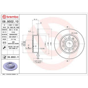 Brembo 2 x Solid Rear Brake Discs 08.9502.11
