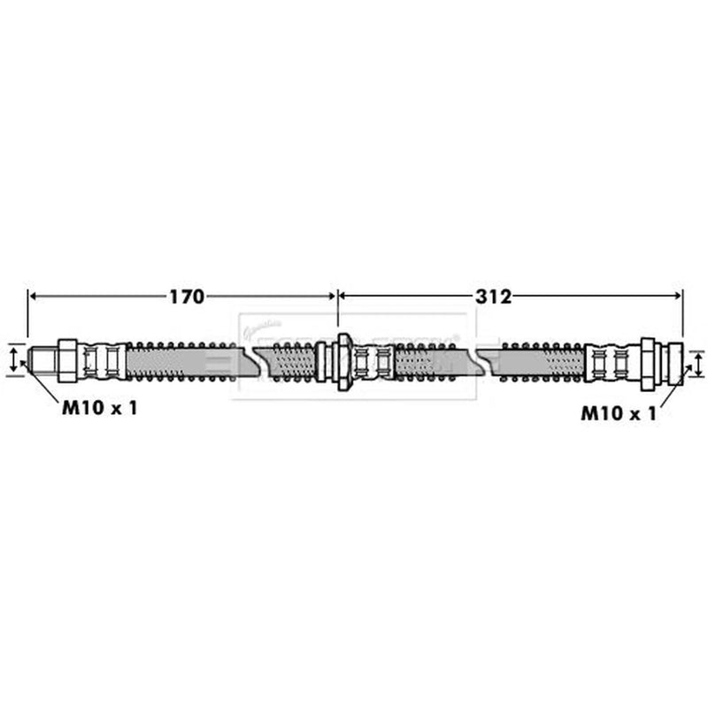 Borg & Beck Brake Hydraulic Hose Line Front Left BBH7420
