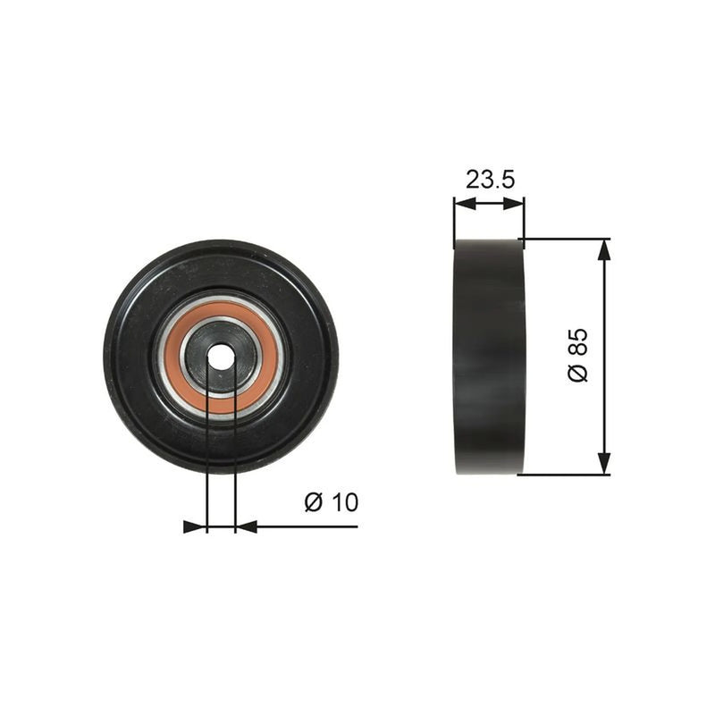 Gates V-Ribbed Belt Deflection/Guide Pulley T36274