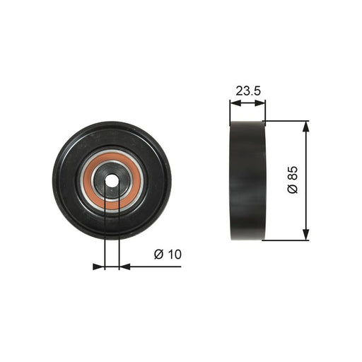Gates V-Ribbed Belt Deflection/Guide Pulley T36274