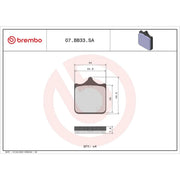 Brembo 4 x Front Brake Pad Set 07BB33SA