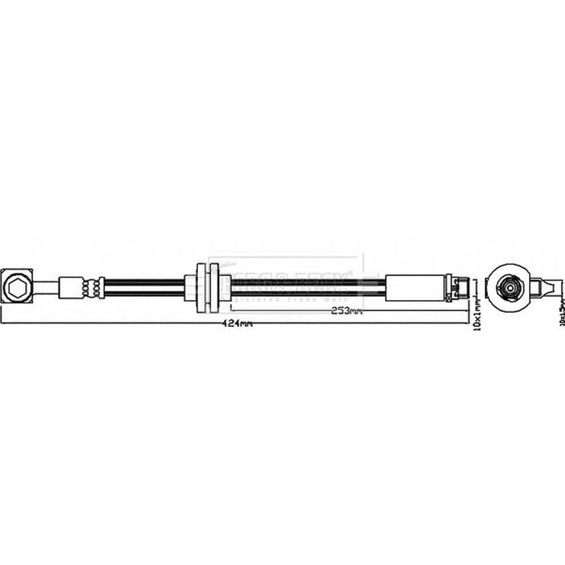 Borg & Beck Brake Hydraulic Hose Line Front Left BBH8110