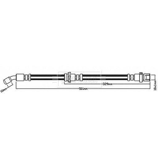 Borg & Beck Brake Hydraulic Hose Line Rear Right BBH8264