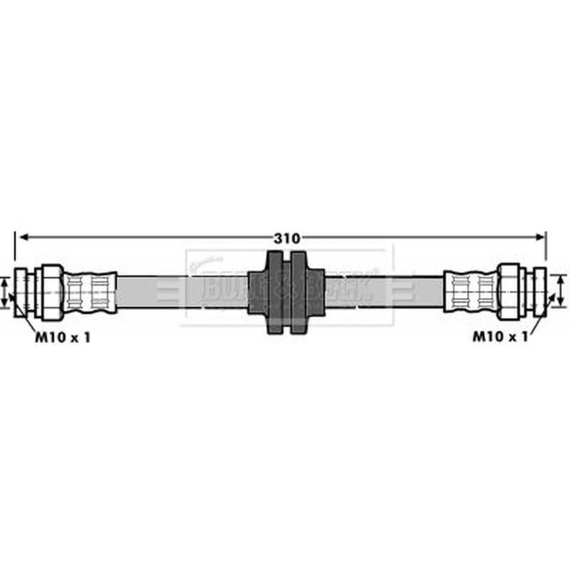Borg & Beck Brake Hydraulic Hose Line Left BBH6956