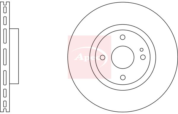Apec 2 x Brake Disc Set Vented